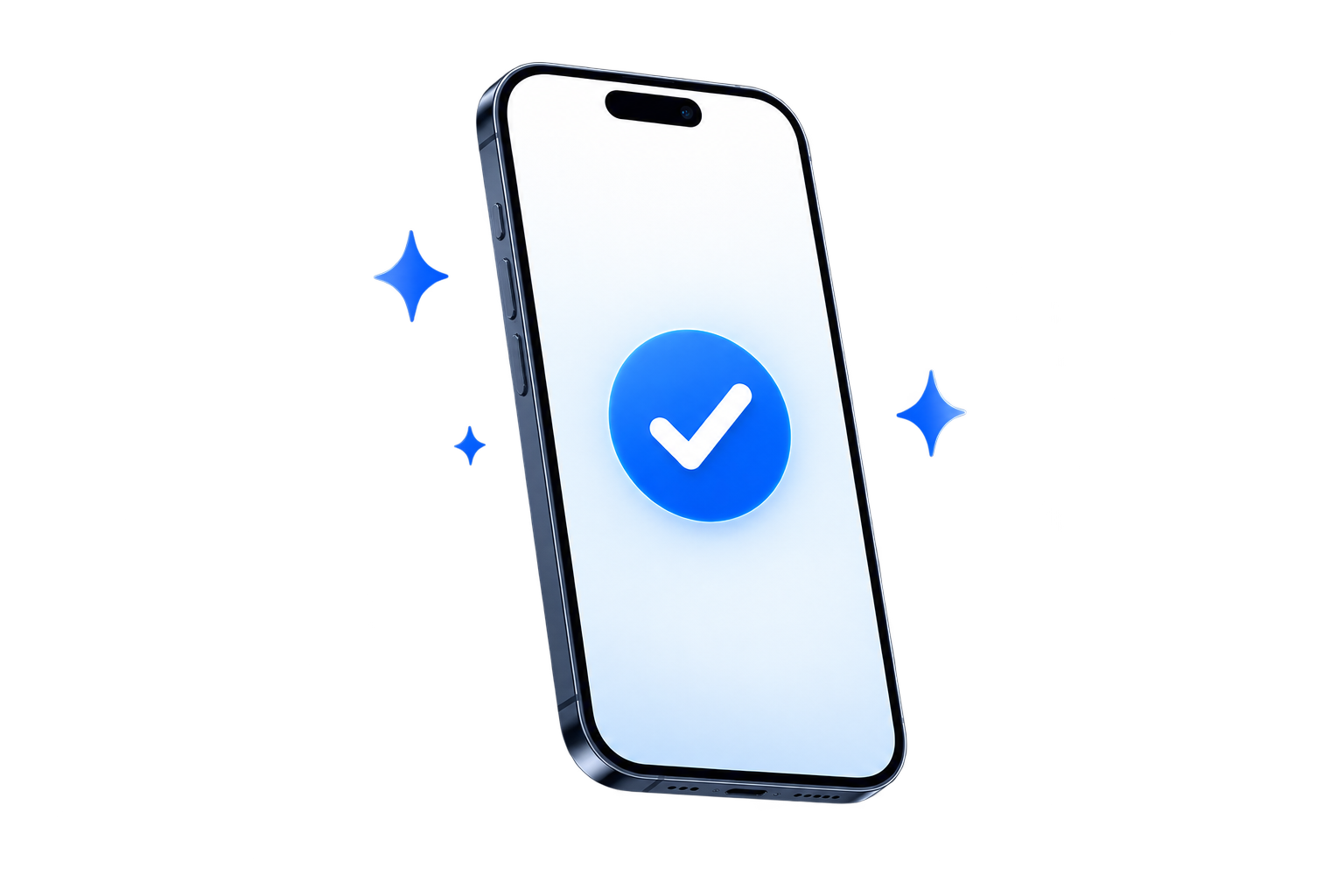 Téléphone compatible eSIM avec symbole de validation