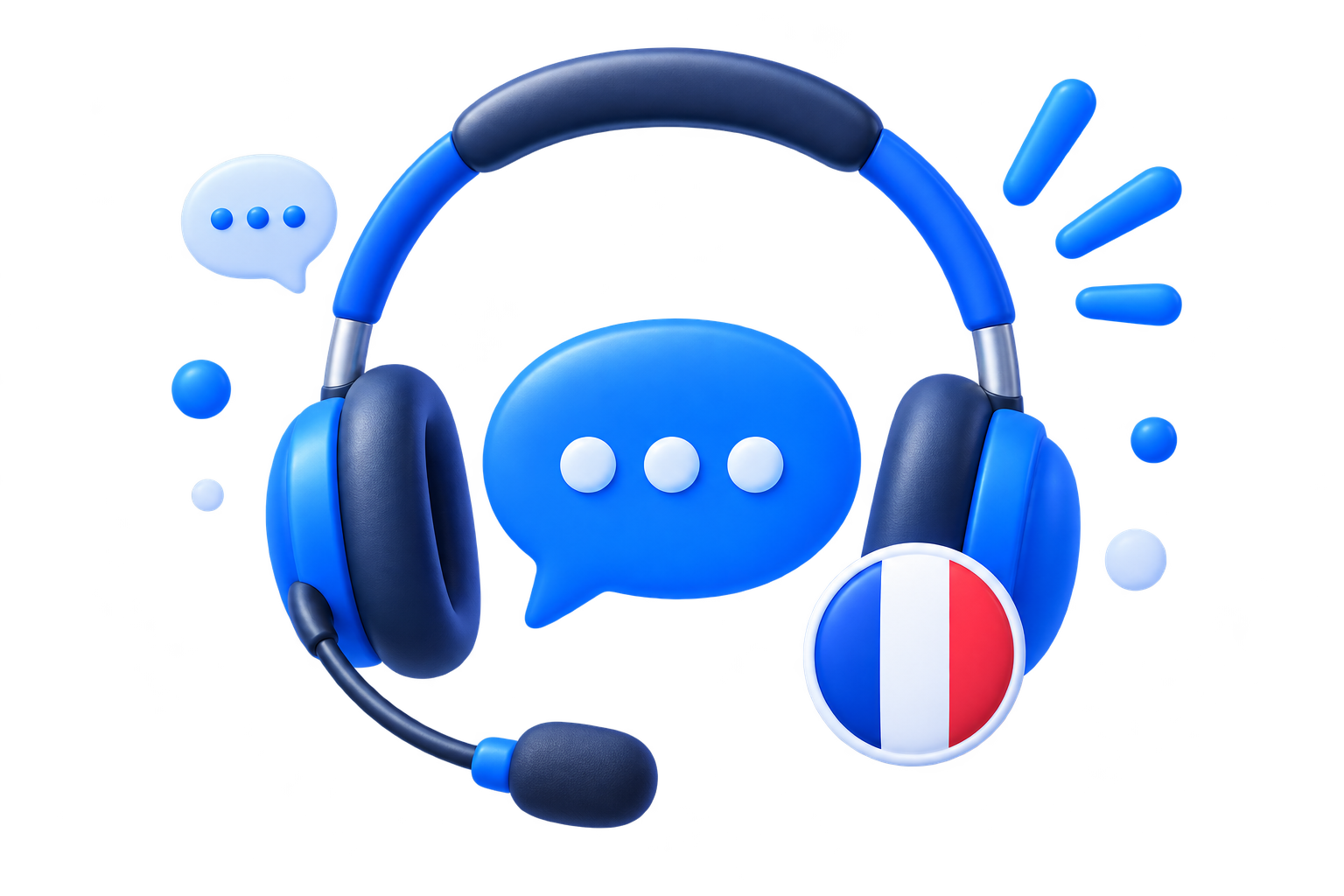 Casque d’assistance avec drapeau français